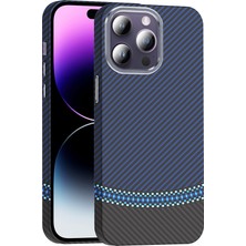 Başkenttekno Apple iPhone 14 Pro Max Kılıf Kablosuz Şarj Özellikli Karbon Fiber Görünümlü Gros Kapak