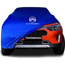 Citroen C3 Xr (2019 - ) Mavi Kumaş Araba Branda Logolu Kumaş Araba Brandası Penye Oto Branda