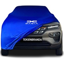 Dacia Spring (2021 - ) Mavi Kumaş Araba Branda Logolu Kumaş Araba Brandası Penye Oto Branda