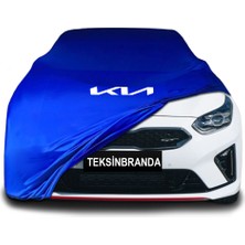 Kia Pro Ceed 3 (2018 - )  Mavi Kumaş Araba Branda Logolu Kumaş Araba Brandası Penye Oto Branda