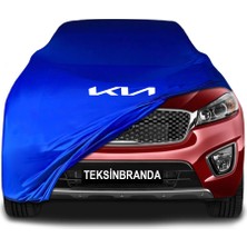 Kia Sorento 3 (2014 - 2020)  Mavi Kumaş Araba Branda Logolu Kumaş Araba Brandası Penye Oto Branda