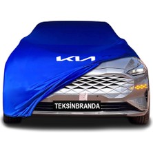 Kia K8 Sedan  Mavi Kumaş Araba Branda Logolu Kumaş Araba Brandası Penye Oto Branda