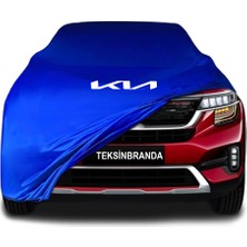 Kia Seltos  Mavi Kumaş Araba Branda Logolu Kumaş Araba Brandası Penye Oto Branda