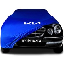 Kia Opirus (2003 - 2010)  Mavi Kumaş Araba Branda Logolu Kumaş Araba Brandası Penye Oto Branda
