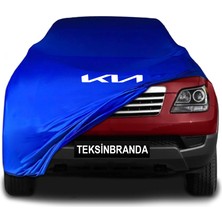 Kia Borrego (2008 - 2016)  Mavi Kumaş Araba Branda Logolu Kumaş Araba Brandası Penye Oto Branda