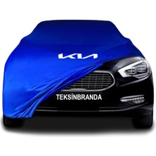 Kia K9 (2014 - 2018)  Mavi Kumaş Araba Branda Logolu Kumaş Araba Brandası Penye Oto Branda