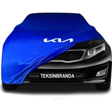 Kia Optima 4 Sedan (2015 - 2020)  Mavi Kumaş Araba Branda Logolu Kumaş Araba Brandası Penye Oto Branda