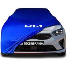 Kia Ceed 3 Hatchback (2018 - )  Mavi Kumaş Araba Branda Logolu Kumaş Araba Brandası Penye Oto Branda