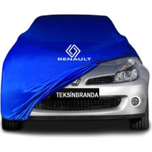 Renault Clio 3 (2005 - 2013) Hb Mavi Kumaş Araba Branda Logolu Penye Oto Branda
