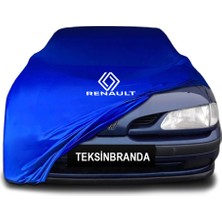 Renault Megane 1 Hatchback (1996 - 2003) Mavi Kumaş Araba Branda Logolu Penye Oto Branda
