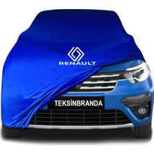 Renault Express 2 Mavi Kumaş Araba Branda Logolu Penye Oto Branda