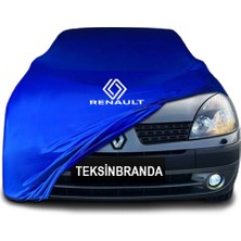 Renault Symbol 1(2002 - 2008) Mavi Kumaş Araba Branda Logolu Penye Oto Branda