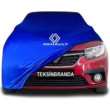 Renault Symbol 3 (2013 - ) Mavi Kumaş Araba Branda Logolu Penye Oto Branda