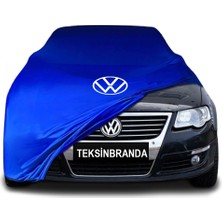 Volkswagen Passat B6 Station Wagon (2005 - 2010) Mavi Kumaş Araba Branda Logolu Kumaş Araba Brandası Penye Oto Branda