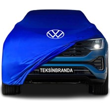 Volkswagen Atlas  Mavi Kumaş Araba Branda Logolu Kumaş Araba Brandası Penye Oto Branda