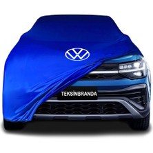 Volkswagen Tharu  Mavi Kumaş Araba Branda Logolu Kumaş Araba Brandası Penye Oto Branda
