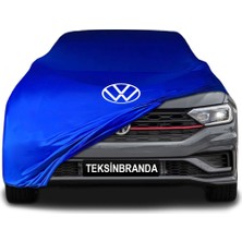 Volkswagen Jetta 7 (2018 - ) Mavi Kumaş Araba Branda Logolu Kumaş Araba Brandası Penye Oto Branda