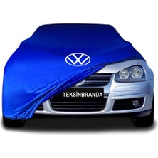 Volkswagen Jetta 5 (2005 - 2010) Mavi Kumaş Araba Branda Logolu Kumaş Araba Brandası Penye Oto Branda