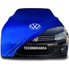 Volkswagen Eos (2006 - 2015) Mavi Kumaş Araba Branda Logolu Kumaş Araba Brandası Penye Oto Branda