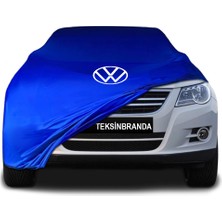 Volkswagen Tiguan (2007 - 2015) Mavi Kumaş Araba Branda Logolu Kumaş Araba Brandası Penye Oto Branda