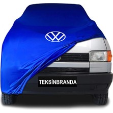 Volkswagen Transporter T4 1996 - 2003 Mavi Kumaş Araba Branda Logolu Kumaş Araba Brandası Penye Oto Branda