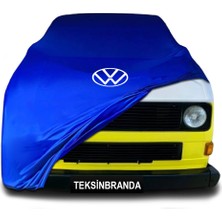 Volkswagen Transporter T3 1979 - 1990 Mavi Kumaş Araba Branda Logolu Kumaş Araba Brandası Penye Oto Branda