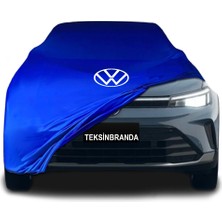Volkswagen Nivus  Mavi Kumaş Araba Branda Logolu Kumaş Araba Brandası Penye Oto Branda
