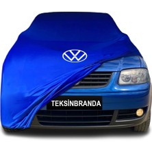 Volkswagen Caddy 3 (2003 - 2010) Mavi Kumaş Araba Branda Logolu Kumaş Araba Brandası Penye Oto Branda