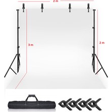 White Screen Beyaz Fon Perde 2X3 m Fotoğraf ve Ürün Çekimleri Için + Fon Standı