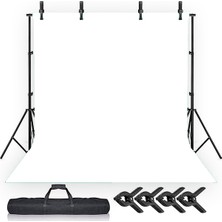 White Screen Beyaz Fon Perde 2X3 m Fotoğraf ve Ürün Çekimleri Için + Fon Standı