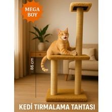Peluş Dokulu Yumuşacık 86 cm İki Katlı Mega Boy Kedi Tırmalama Tahtası Soft Sevilen Renkler