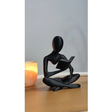 Kitap Okuyan Iskandinav Tarzı Biblo Heykel Figür Dekor Dekorasyon 15CM