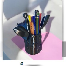 Zürafa Desenleriyle Süslenmiş, Göz Alıcı 3 Renkli Kalemlik 3D Baskı