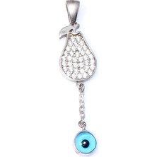Nusret Takı 925 Ayar Gümüş Armut Modeli Nazar Boncuklu Kolye Ucu