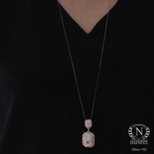 Nusret Takı 925 Ayar Gümüş Prenses Ve Baget Taşlı Özel Kolye Ucu