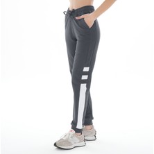 Asn Concept Kadın Yanı Şeritli Antrasit Eşofman Altı (Büyük Beden Seçeneğiyle)