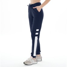 Asn Concept Kadın Yanı Şeritli Lacivert Eşofman Altı (Büyük Beden Seçeneğiyle)