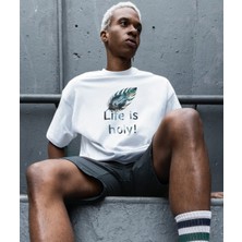 Life Is Holy Baskılı Oversize Erkek Tişört – Kutsal Yaşam Tasarımı