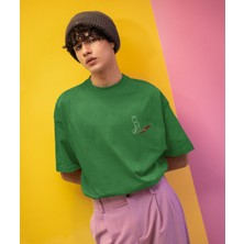 Melek ve Şeytan Minimal Baskılı Erkek Tişört