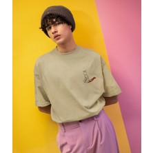 Melek ve Şeytan Minimal Baskılı Erkek Tişört