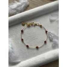 Minimal Yıldız Taşı Altın Kaplama Bileklik