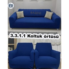Baqdo Koltuk Örtüsü Jakarlı, Düz Desen 3+3+1+1 Lastikli Koltuk ,kanepe ,çekyat Örtüsü ,kılıfı Esnekli 3311