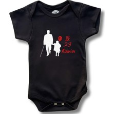 Betül Bebek Kısa Kollu Atatürk Baskılı Organik Pamuk Çıtçıtlı Bebek Body&zıbın