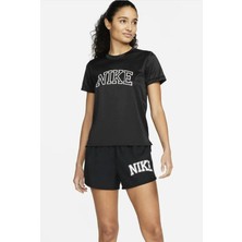 Nike Dri-Fit Swoosh Graphic Kadın Siyah T-Shirt