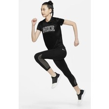 Nike Dri-Fit Swoosh Graphic Kadın Siyah T-Shirt