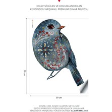 Süslü Güvercin Iskandinav Tarzı Duvar Stickeri | Yatak Odası Duvar Stickeri | Hayvan Temalı Sticker