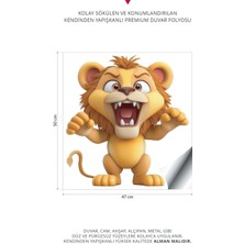 Sevimli Aslan Duvar Stickeri | Çocuk Odası Duvar Stickeri | Kreş Anaokulu Duvar Çıkartmaları
