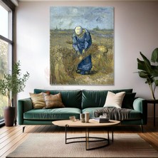 Van Gogh Kanvas Tablo Kanvas Duvar Tablosu Empresyonizm Tablo Köylü Kadın Görseli