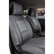 ACK Store volvo V50 Uyumlu Yarı Deri Oto Koltuk Kılıfı Bel Destekli Füme Elva Seri
