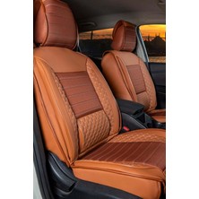 ACK Store renault Laguna 2 Uyumlu Yarı Deri Oto Koltuk Kılıfı Bel Destekli Tarçın Elva Seri